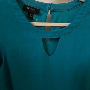 AB Studio Teal Keyhole Detail Blouse